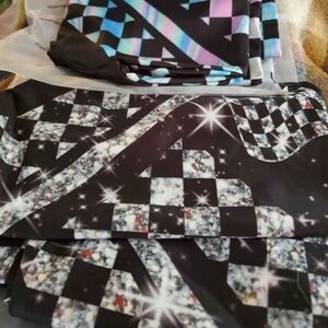 2 pair checker flag leggings